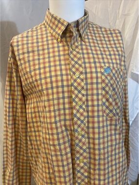 Cinch LS Shirt Size L Yellow Western Cowboy Men’s Button Down Dress Shirt